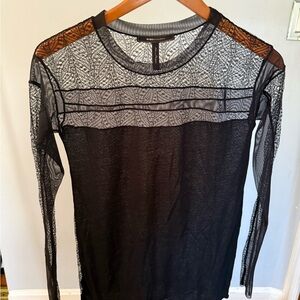 BCBG Max Azria Mesh Semi Sheer Lace Top No Tag Fits XS